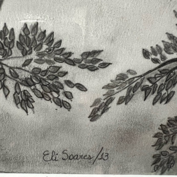 Vintage wooden Framed Signed by Artis lanscape - Artchitecture drawing 21” paper - Picture 8 of 12